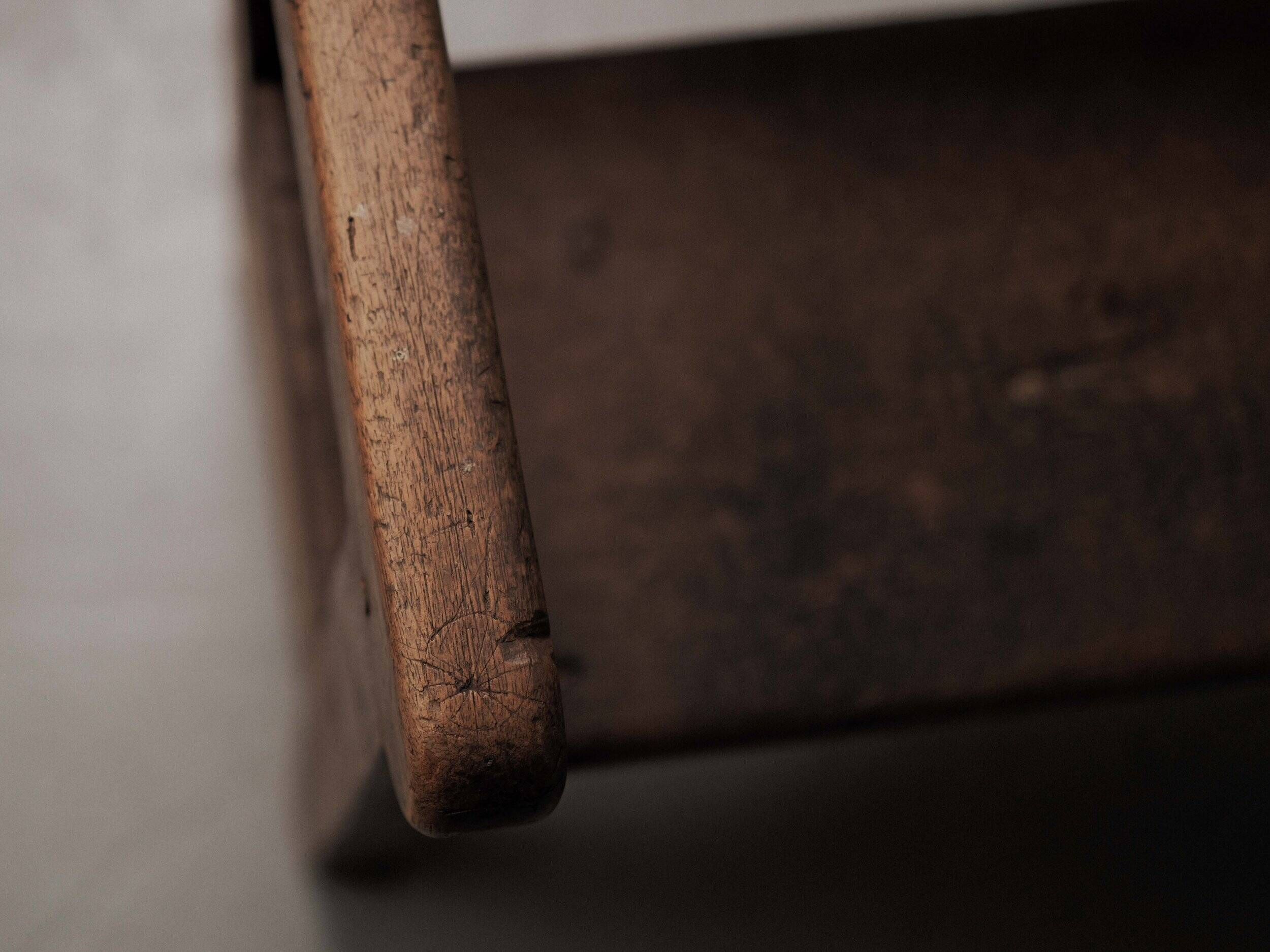 Large antique farmhouse bench in solid wood – Auvergne, around 1900