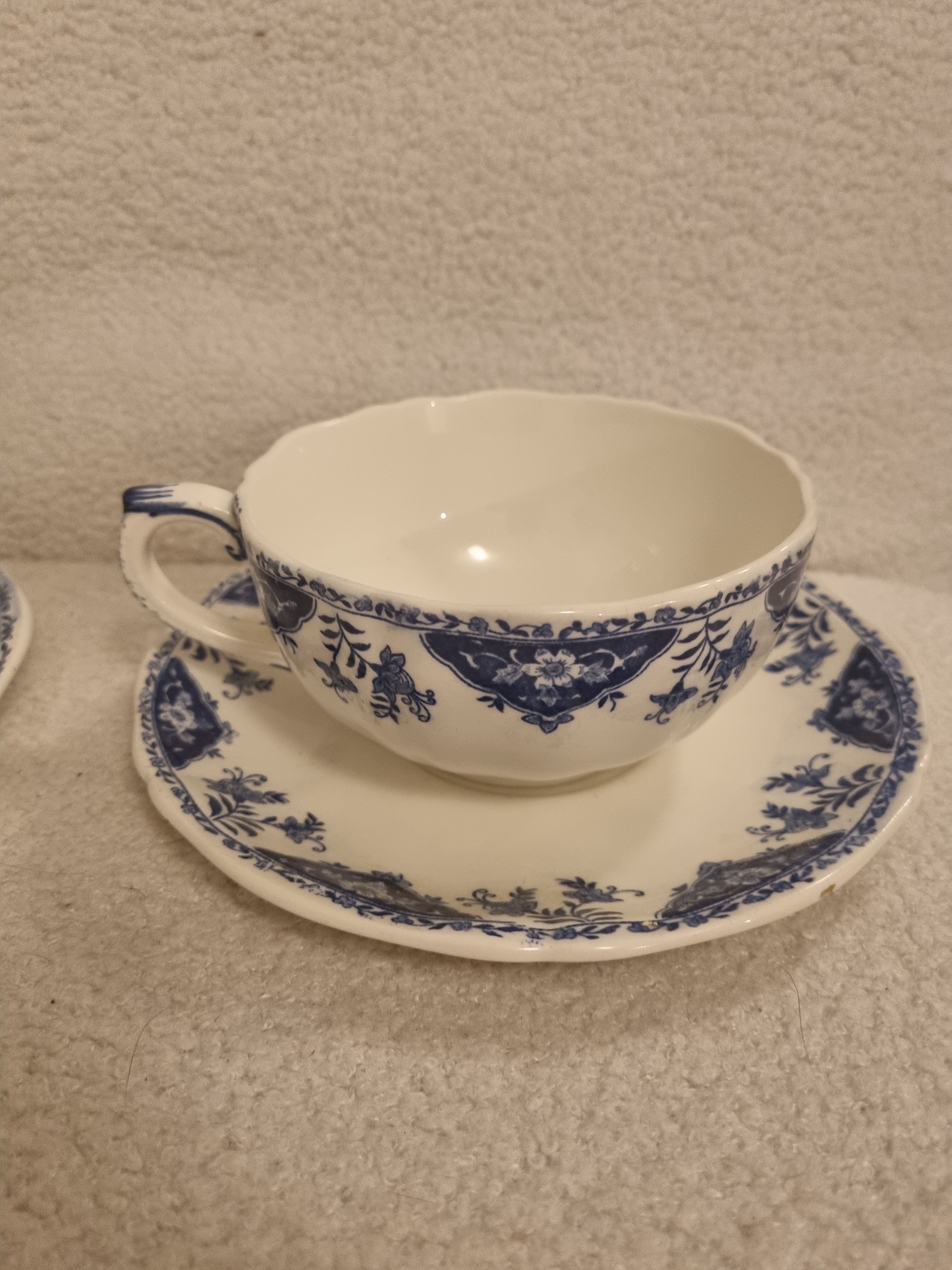 Gien dolphin model cups and under cups