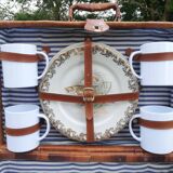 Vintage wicker pic-nic suitcase