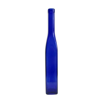 Blue glass bottle, square