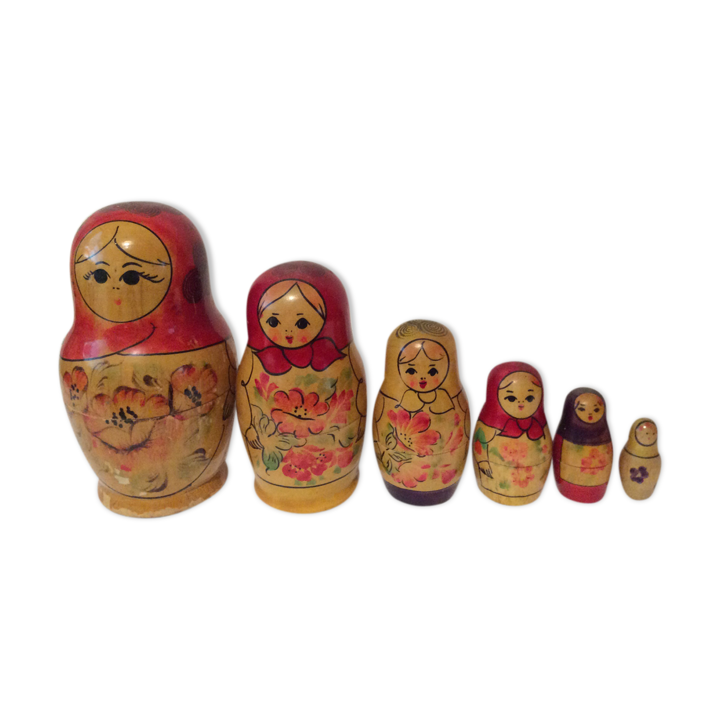 Vintage ancient Russian Matriochka dolls