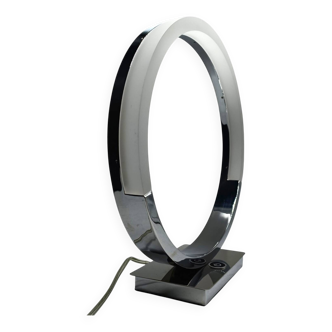 Lampe de table moderniste européenne des années 1990 – design élégant en chrome et led