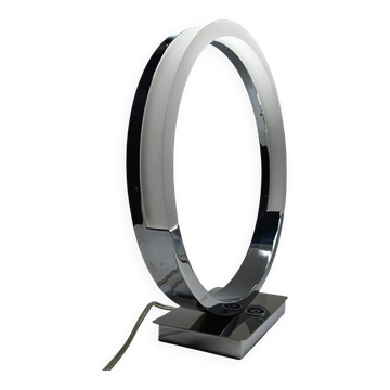 Lampe de table moderniste européenne des années 1990 – design élégant en chrome et led