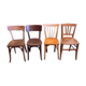 Set 4 vintage mismatched bistro chairs 50
