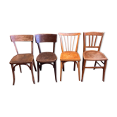 Set 4 vintage mismatched bistro chairs 50