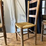 Lot of 6 straw chairs from the end of the 19th century
