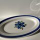 Plat sunny motif floral bleu stylisé Sarreguemines