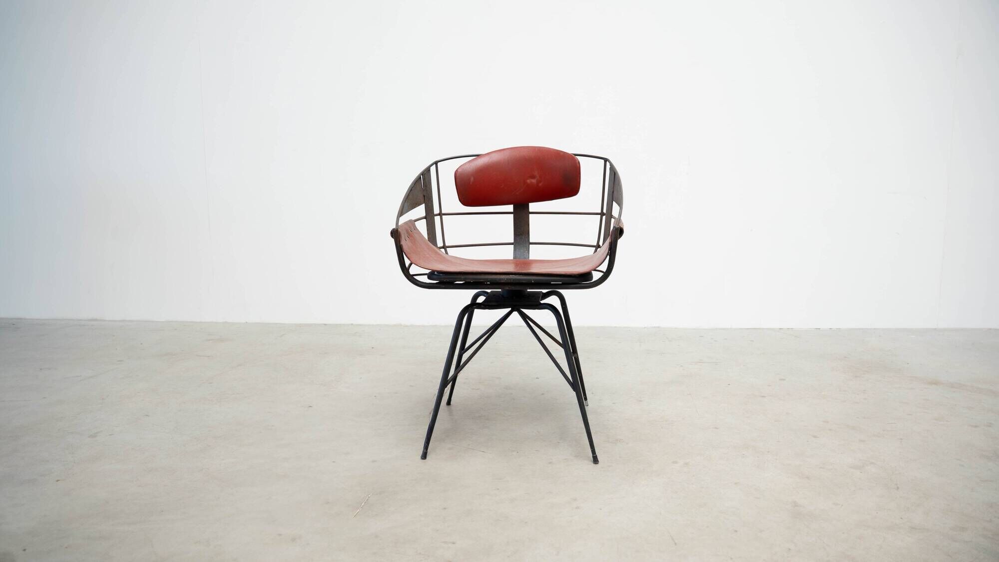 1950's French steel desk chair