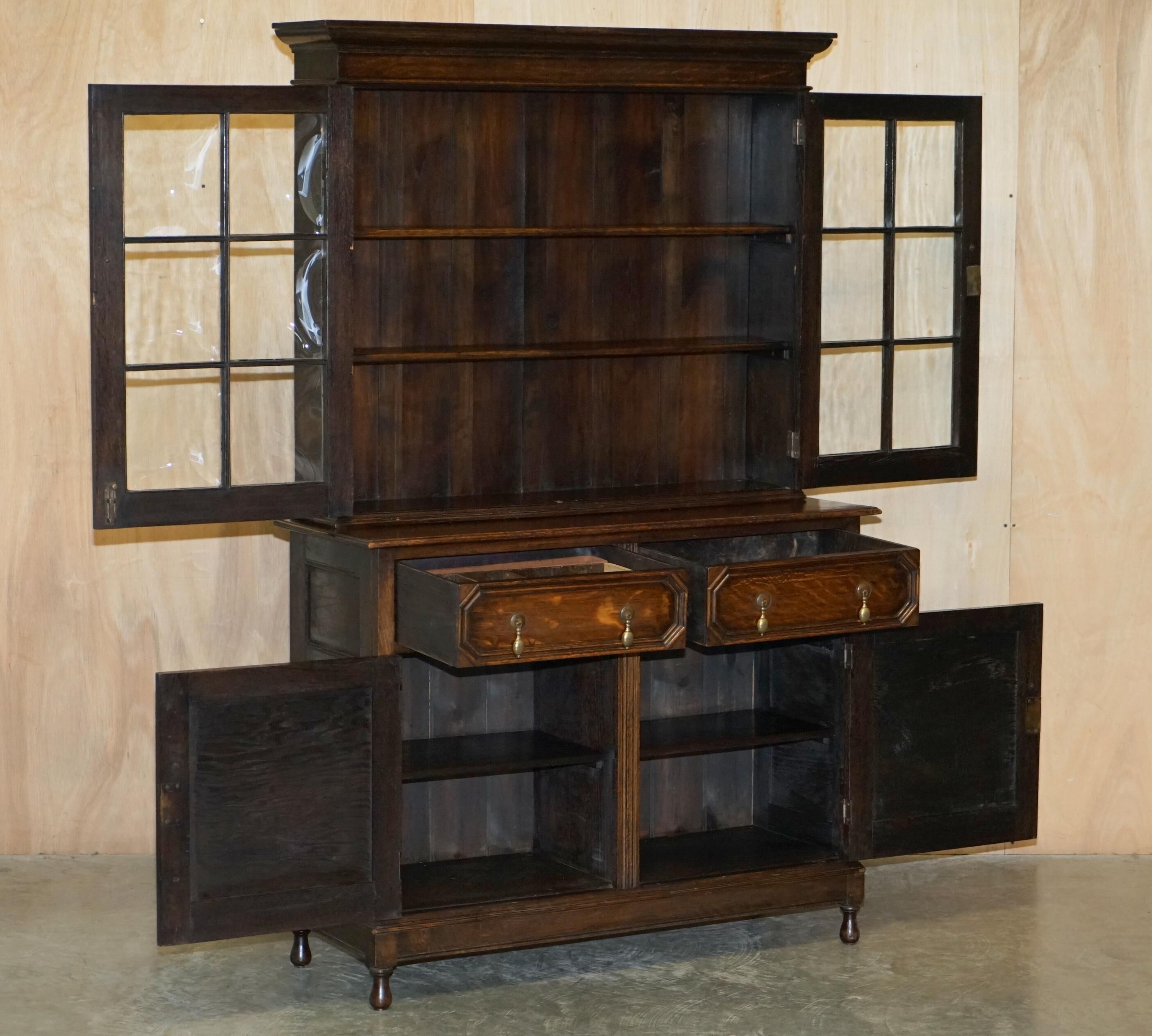 Jacobean Revival library in carved oak