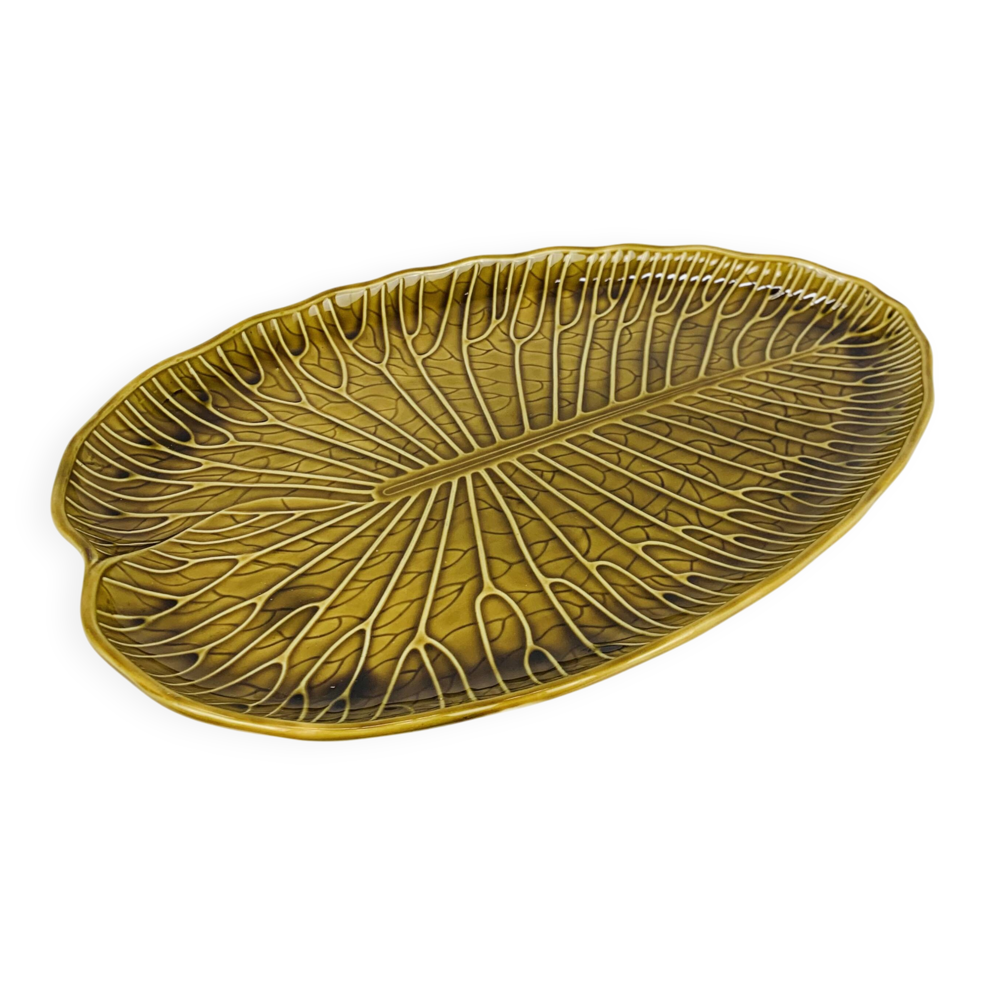 Gien Water Lily Dish, vintage ceramic