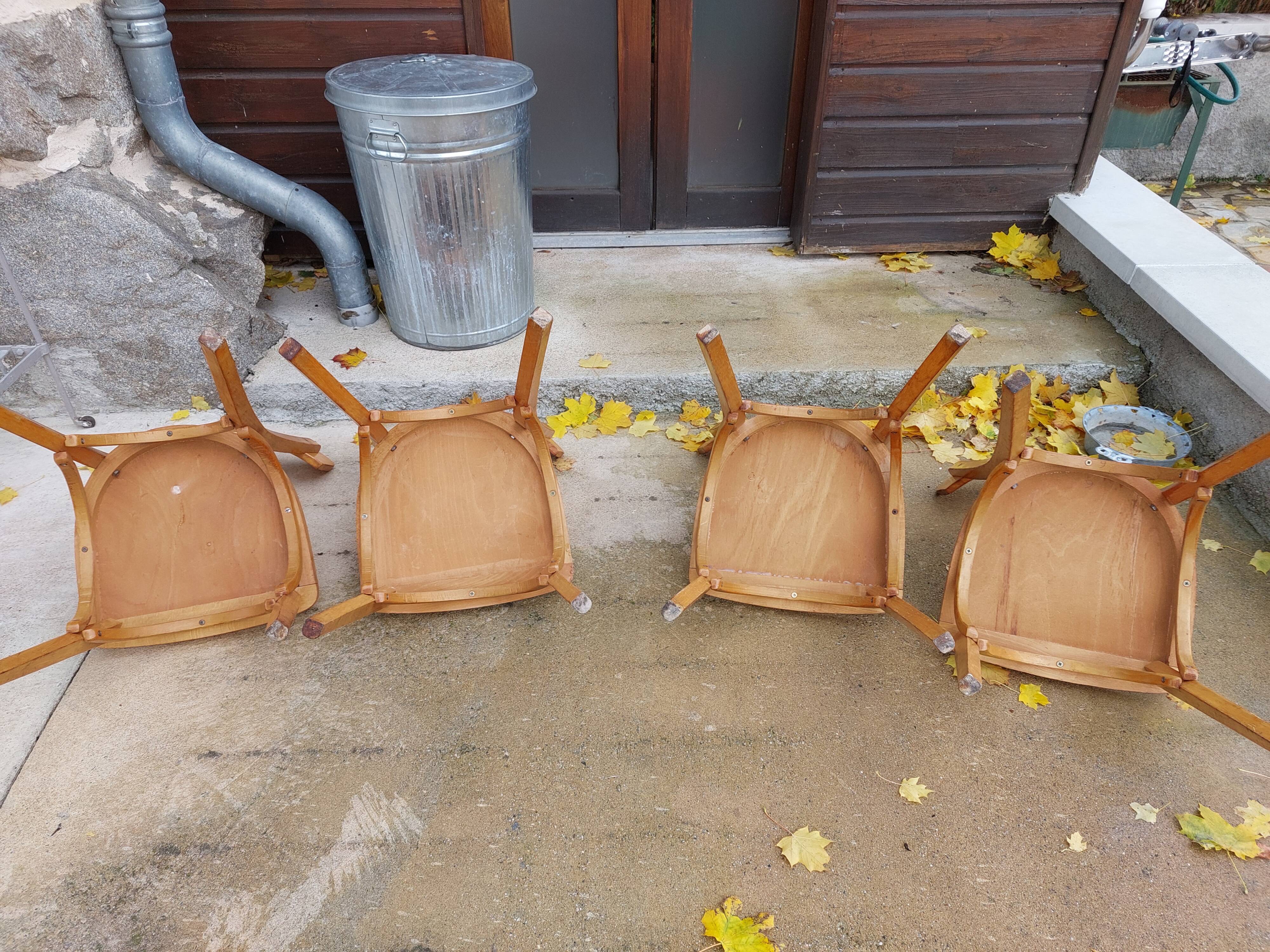 Set of bistro chairs, golden oak color