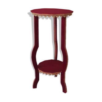 Table d'appoint vintage originale avec revêtement en velours, Italie 1950-1960