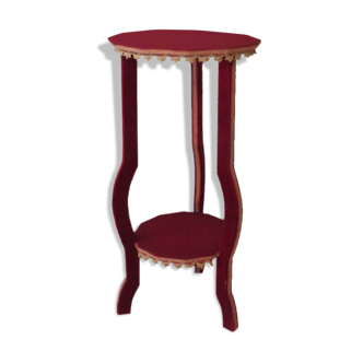 Original vintage side table with velvet upholstery, Italy 1950-1960