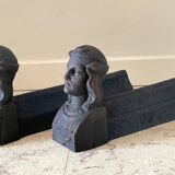 Chenets antique cast iron vintage