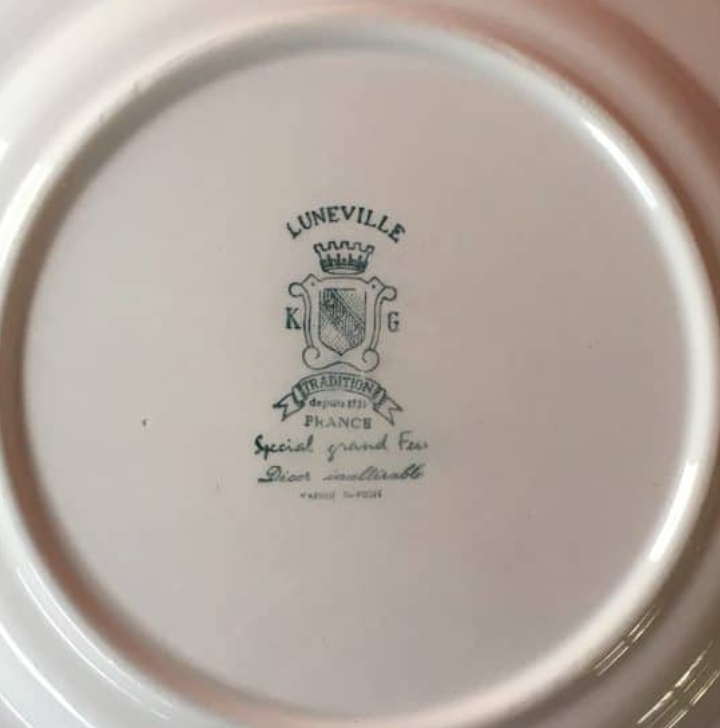 Set of 7 blue Lunéville & KG plates