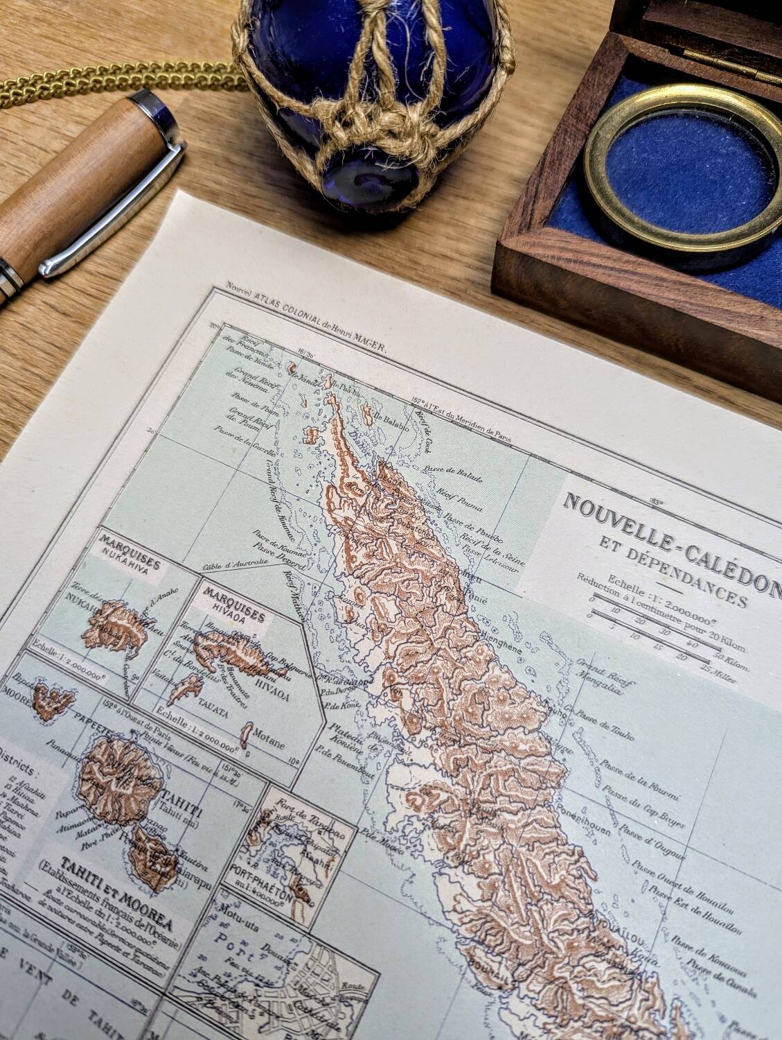 Nouvelle-Calédonie, carte imprimée en 1899