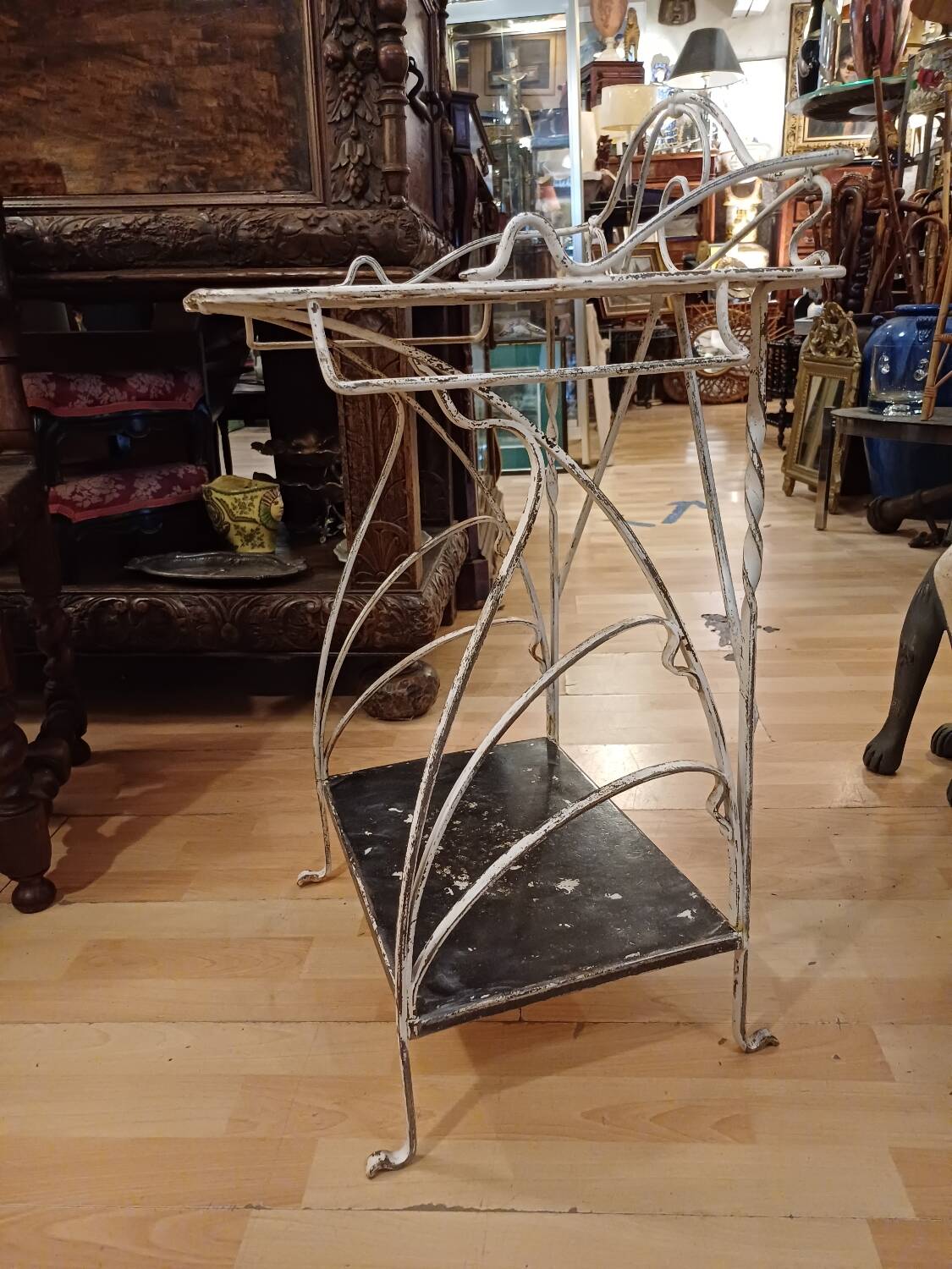Small Art Nouveau wrought iron side table from the 1900s