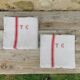 6 old monogrammed tea towels