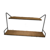 Black lacquered wicker shelf