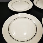 Lot de 6 assiettes plates anciennes liseret argenté