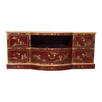 Dark red Chinese TV cabinet 122 cm