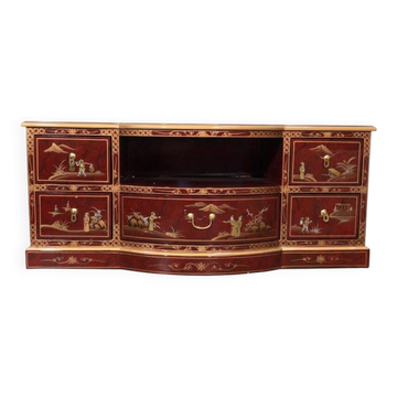 Dark red Chinese TV cabinet 122 cm
