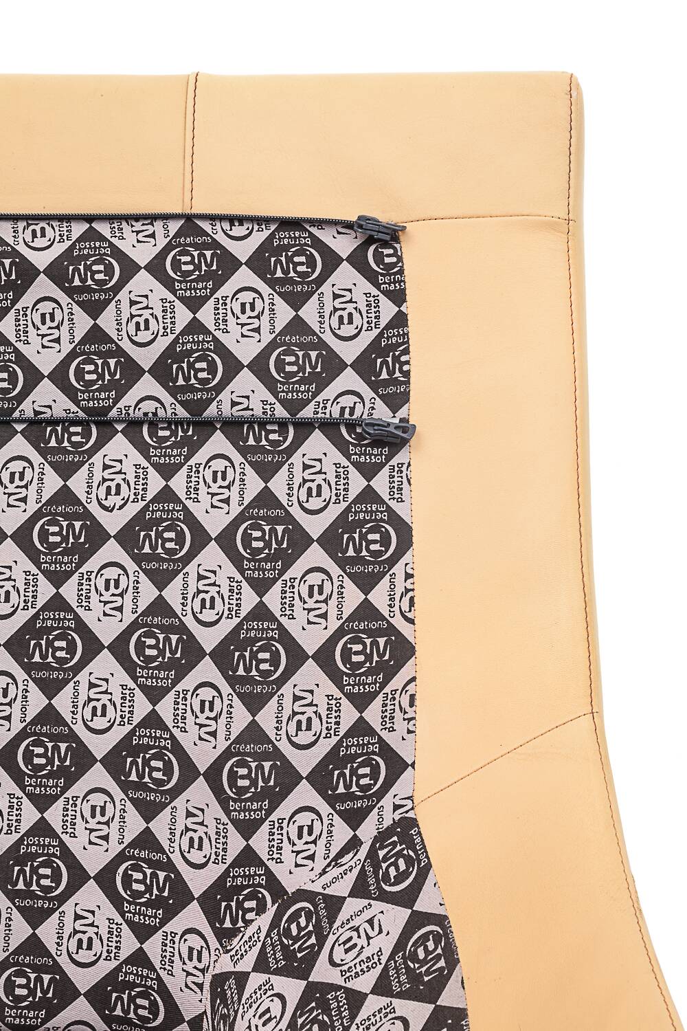 Duo of leather armchairs by Bernard Massot, 1970