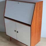 Teak and white formica secretary