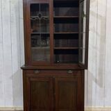 Early 20th century English two-section mahogany bookcase