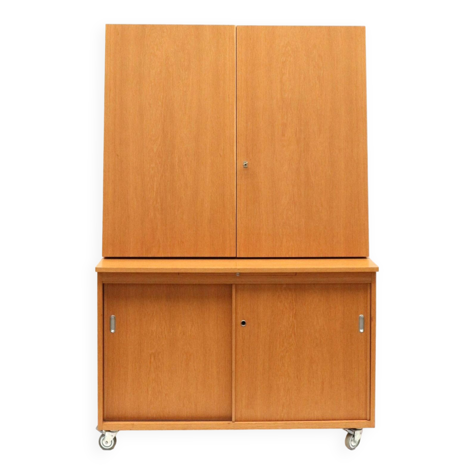 Unique vintage cupboard / sideboard / bookcase made in the 1970s
