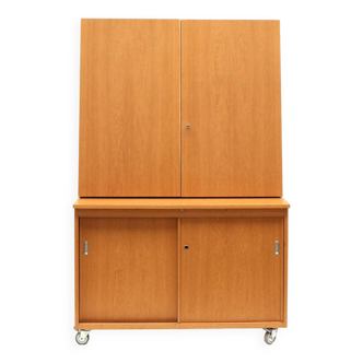 Armoire / buffet / bibliothèque vintage unique fabriquée dans les années 1970