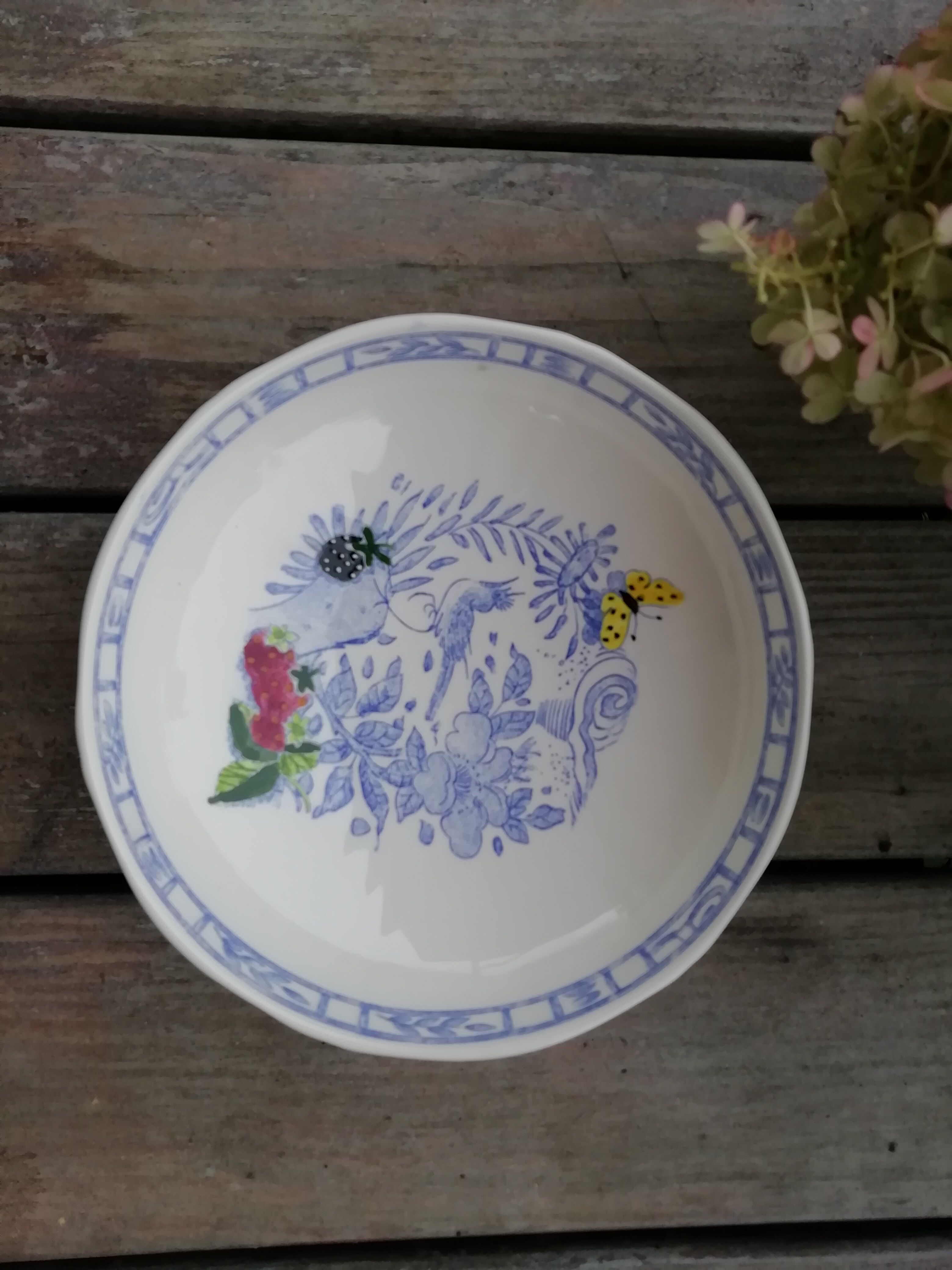 Compotier Gien oiseau bleu