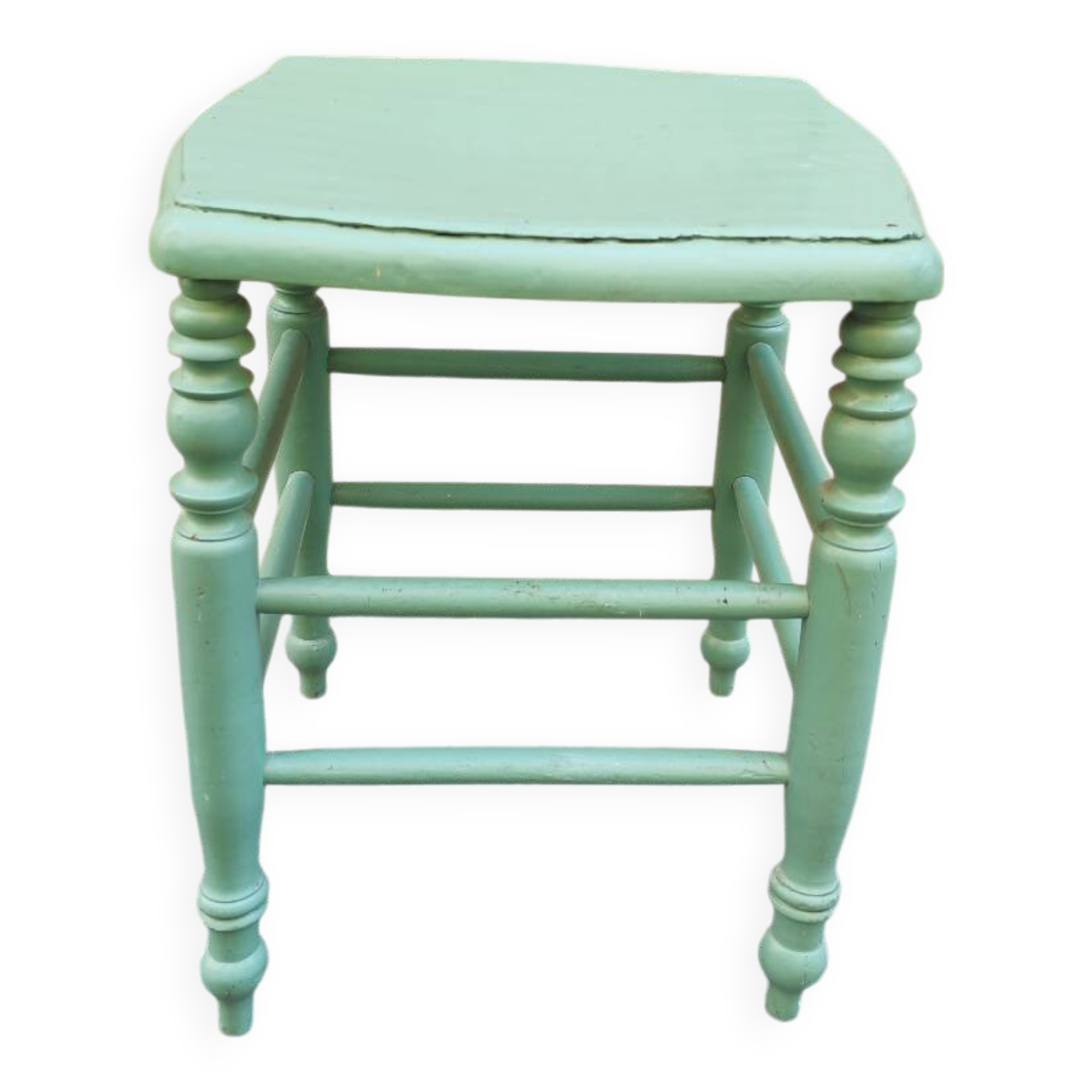 Antique green stool