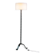 Twisted black metal brutalist floor lamp