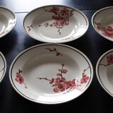 Set of 6 Terre de Fer St Amand "cherry" deep plates