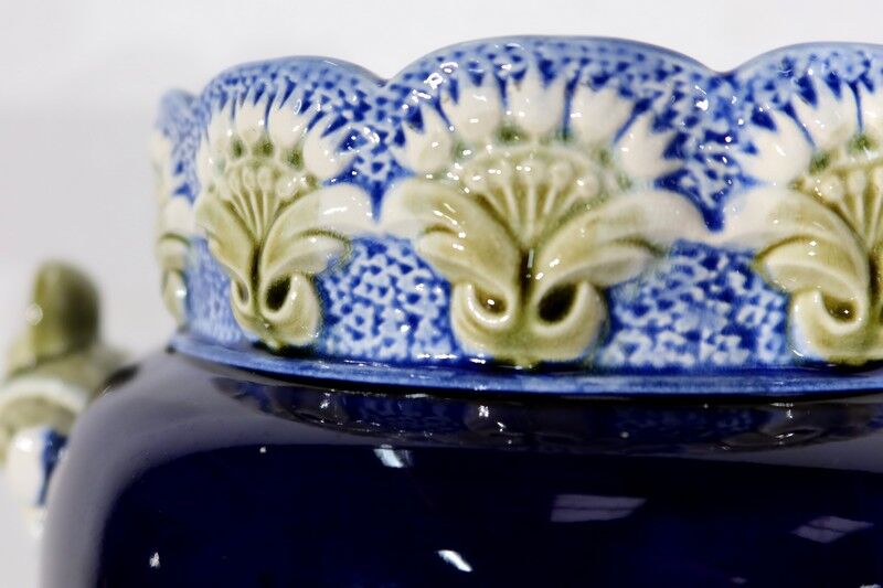 Earthenware vase, faience factory of fives lille - early twentieth century