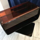 Swivel TV unit in smoked plexiglass