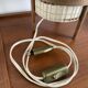 Vintage handcrafted lamp in woven wool and wood veneer