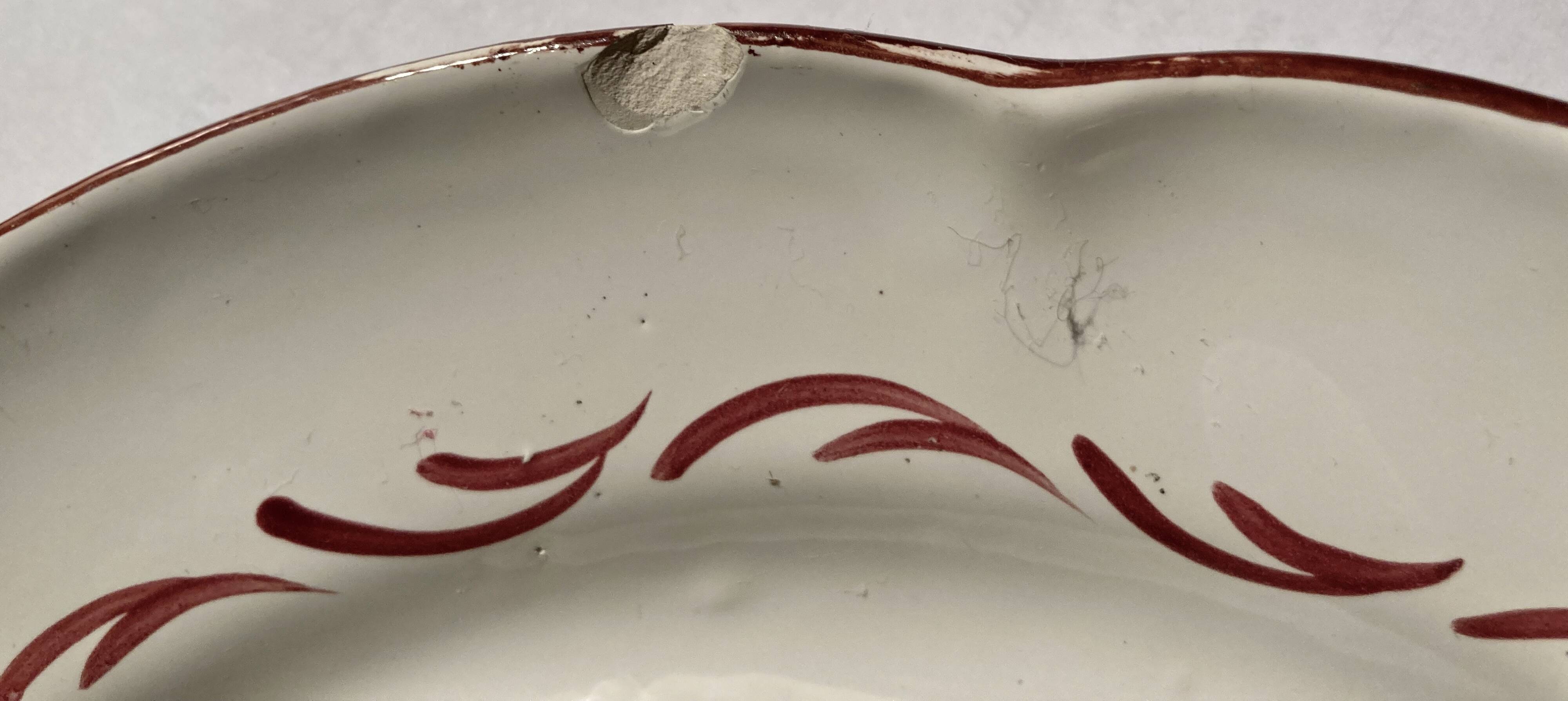 Faience plate Les Islettes decor Madame Bernard 19th century 23 cm rare model