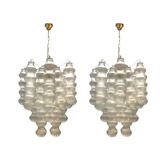 Murano Glass Bubble Chandeliers, Italy, 1980s – Set of 2