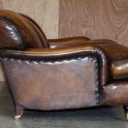 Howard & Son leather canapé, restored vintage, 3-seater