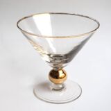 Série de 6 coupes à champagne cerclée or
