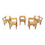 Vintage scandinavian pine wood dining chairs, 1960s by GM Mobler
