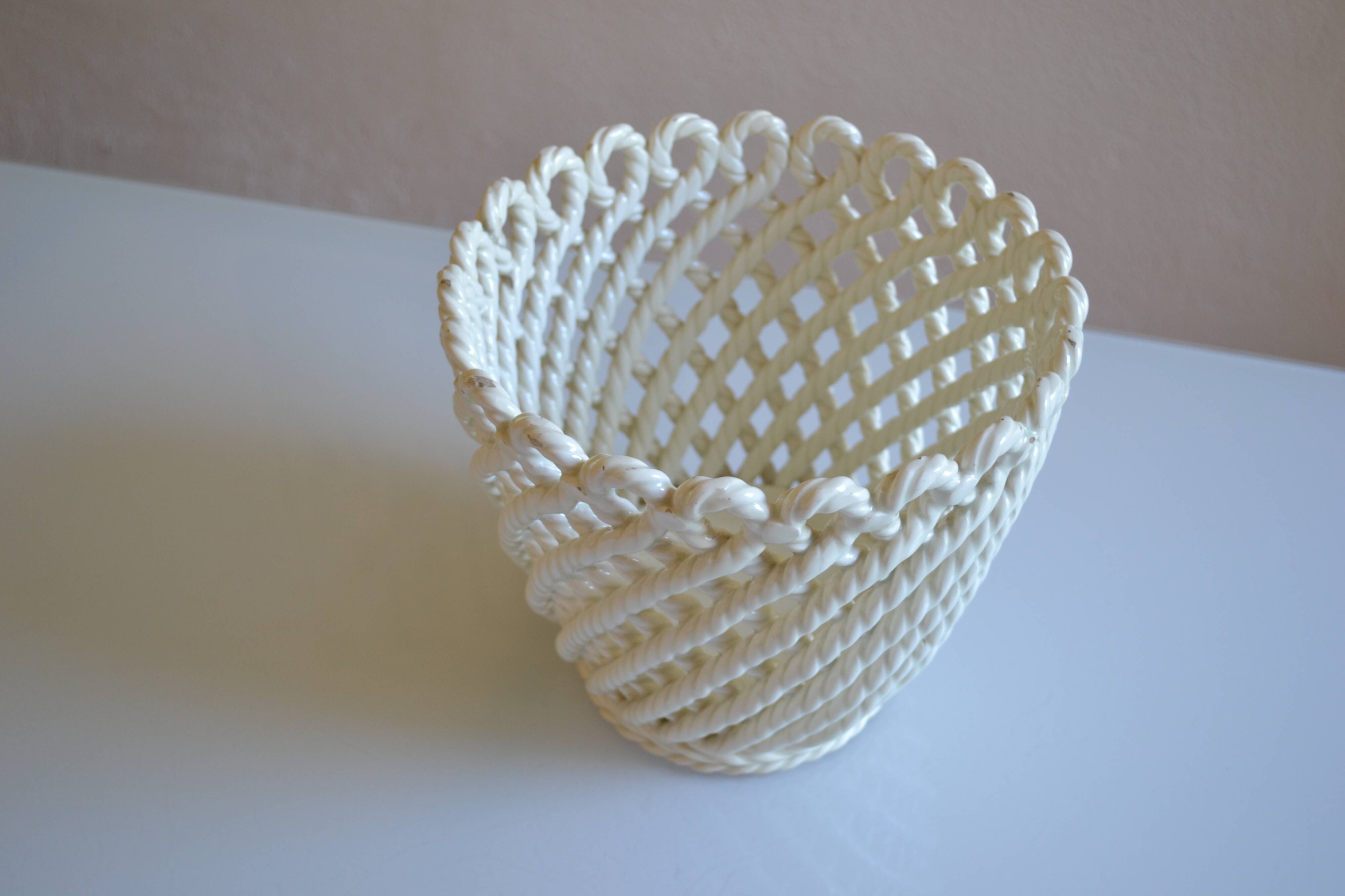 Woven ceramic cache-pot DLG Emile Tessier Pichon Uzès