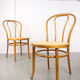 Vintage wide bentwood and cane chairs, set of 2