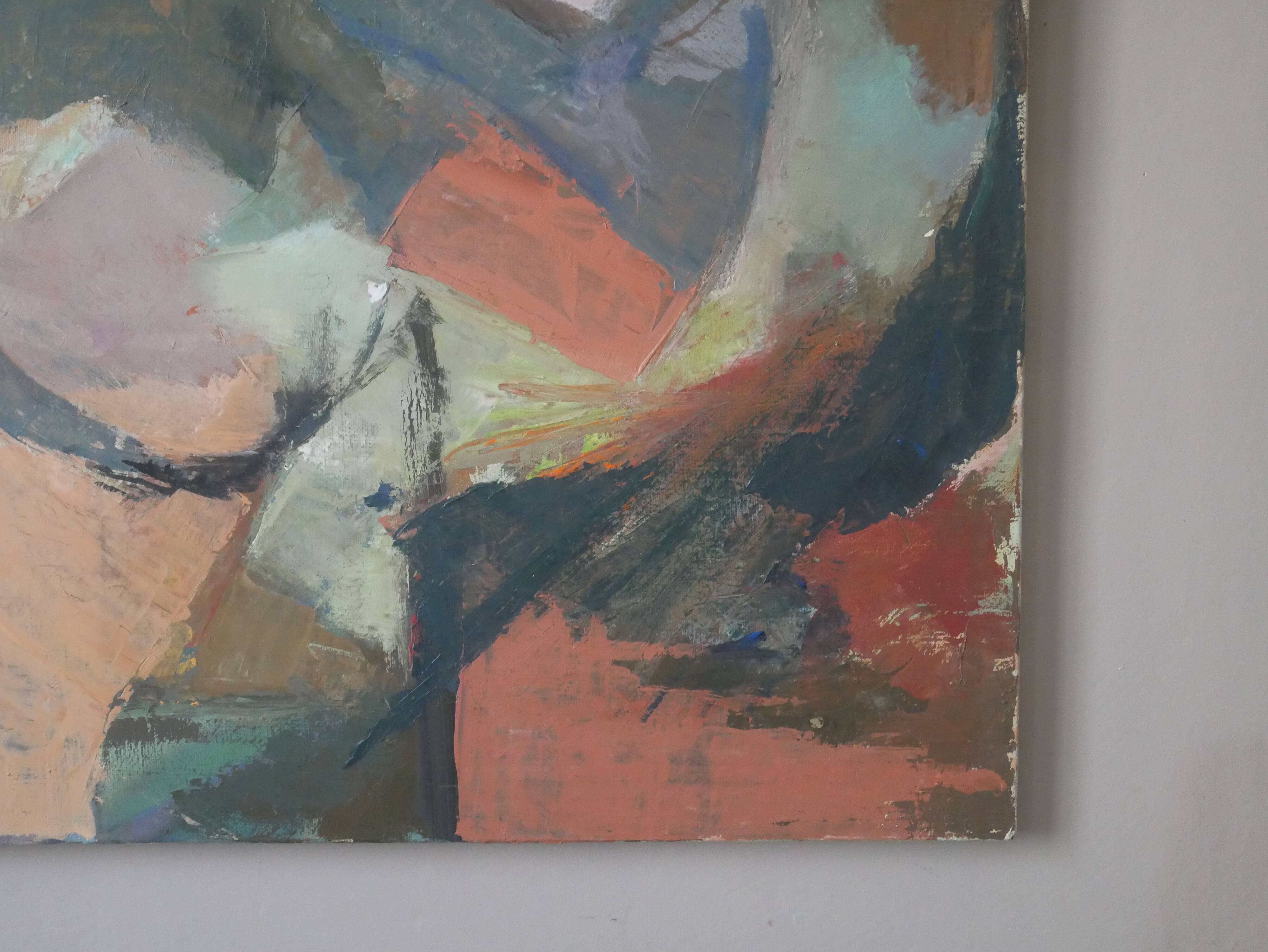 Oil painting on linen canvas, contemporary abstract art, 80s/90s
