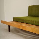 Jitona Sobeslav 1970s Green Fabric Folding Sofa