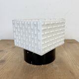 Vintage Square Milk Glass Wall or Ceiling Light, 1970s