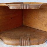 Art Deco oak corner shelf