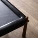 Percival Lafer MP-81 side table in black leather, Brazil 1970s